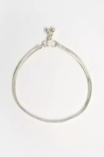  women's set of 2 silver-plated anklets