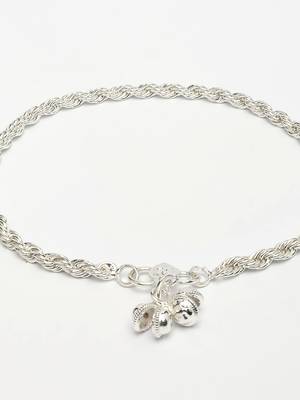 women's set of 2 silver-plated anklets 2