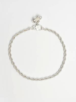 women's set of 2 silver-plated anklets 3