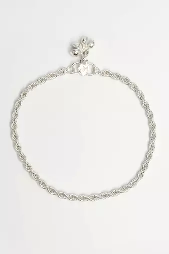 women's set of 2 silver-plated anklets