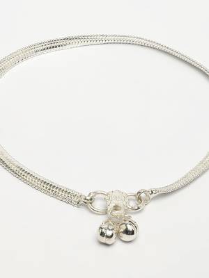  women's set of 2 silver-plated anklets 4