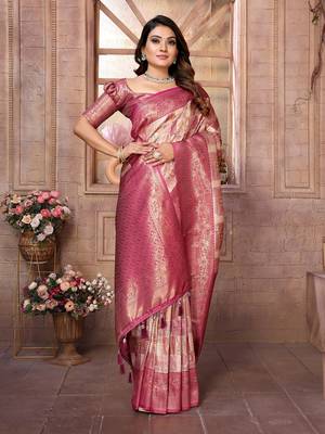 Chiku Banarasi Chaturi silk blend Saree 5
