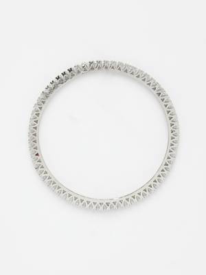  women's set of 4 silver-plated cubic zirconia stone studded bangles 4