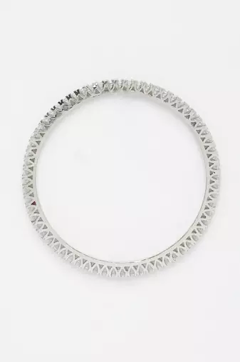  women's set of 4 silver-plated cubic zirconia stone studded bangles