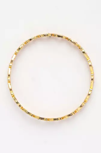  women's set of 2 gold-plated cubic zirconia stone studded bangles