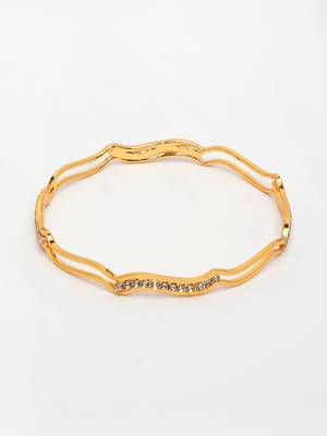  women's set of 4 gold-plated cubic zirconia stone studded bangles 2