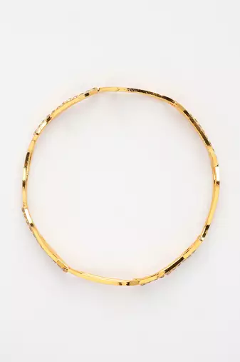  women's set of 4 gold-plated cubic zirconia stone studded bangles