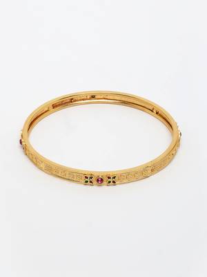  women's set of 4 gold-plated artificial stones traditional bangles 4