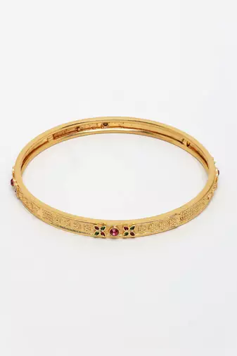  women's set of 4 gold-plated artificial stones traditional bangles