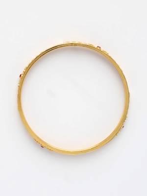  women's set of 4 gold-plated artificial stones traditional bangles 5
