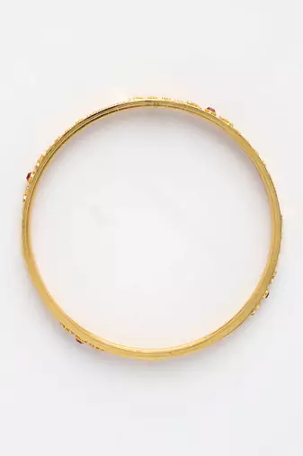  women's set of 4 gold-plated artificial stones traditional bangles