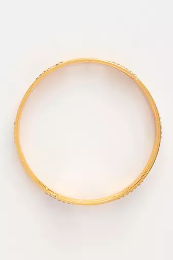 women's set of 2 gold-plated cubic zirconia stone studded bangles