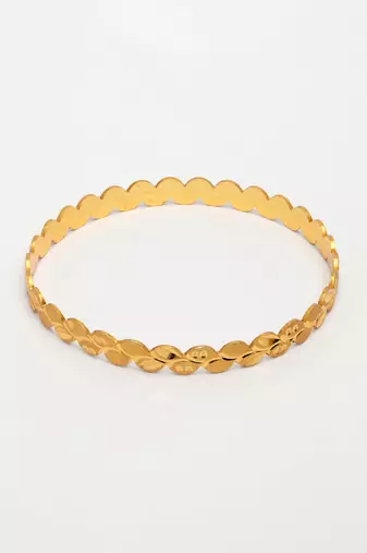  women's set of 4 gold-plated leaf shaped traditional bangles