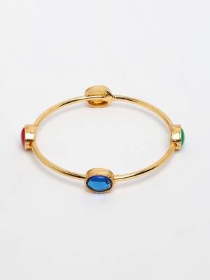  women's set of 4 gold-plated artificial stone studded bangles 2