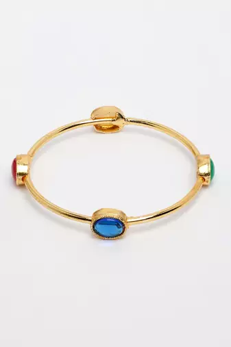 women's set of 4 gold-plated artificial stone studded bangles