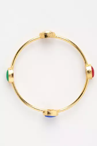 women's set of 2 gold-plated artificial stone studded bangles