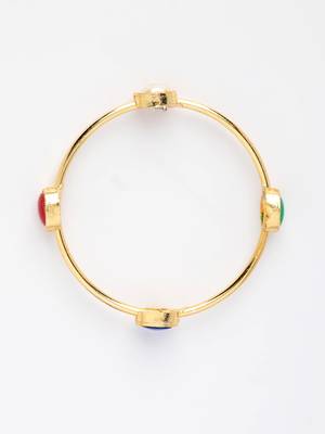  women's set of 4 gold-plated artificial stone studded bangles 5