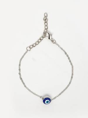  women's silver-plated evil eye link bracelet 2