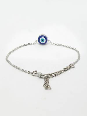  women's silver-plated evil eye link bracelet 3