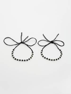 kids set of 2 rhodium-plated beaded wraparound nazariya bracelet 2