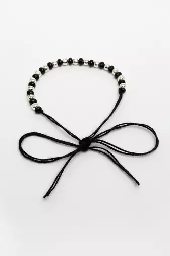  kids set of 2 rhodium-plated beaded wraparound nazariya bracelet