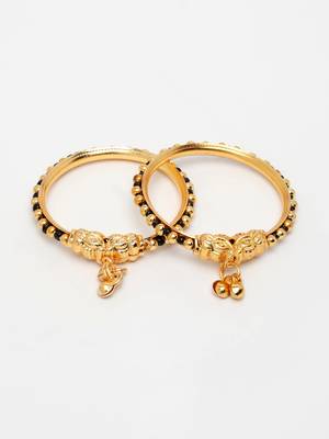  kids set of 2 rhodium-plated artificial beads nazariya kada bracelet 2