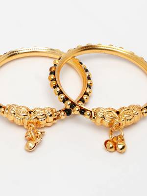  kids set of 2 rhodium-plated artificial beads nazariya kada bracelet 4