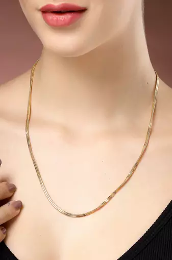 women's set of 3 gold-plated minimal chain