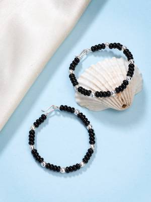  kids pair of 2 rhodium-plated artificial beads nazariya kada bracelet 2