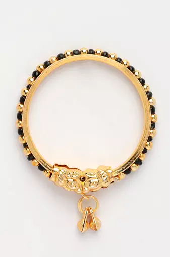  kids pair of 2 rhodium-plated artificial beads nazariya kada bracelet