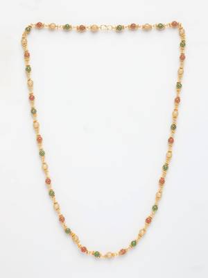  women's multi color gold-plated artificial beads chain 2