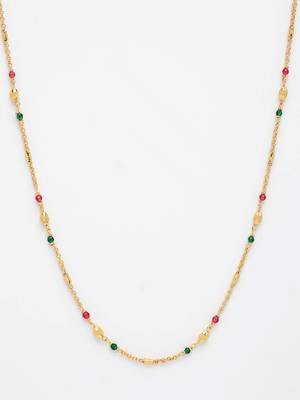  women's gold-plated artificial beads minimal chain 2