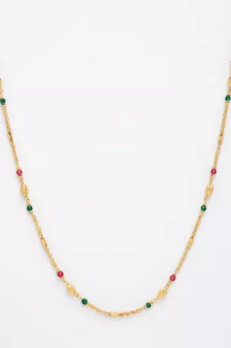  women's gold-plated artificial beads minimal chain
