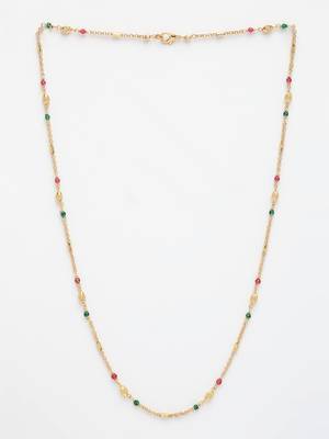  women's gold-plated artificial beads minimal chain 3