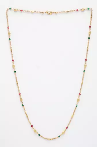  women's gold-plated artificial beads minimal chain