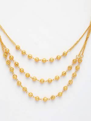  women's gold-plated artificial beads layered chain 2