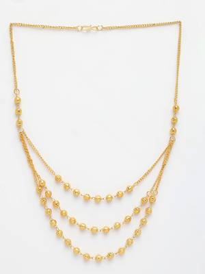  women's gold-plated artificial beads layered chain 3
