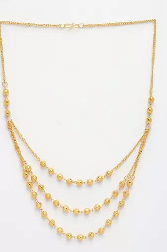  women's gold-plated artificial beads layered chain