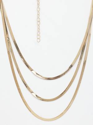 Nvr women's gold-plated minimal layered chain 2