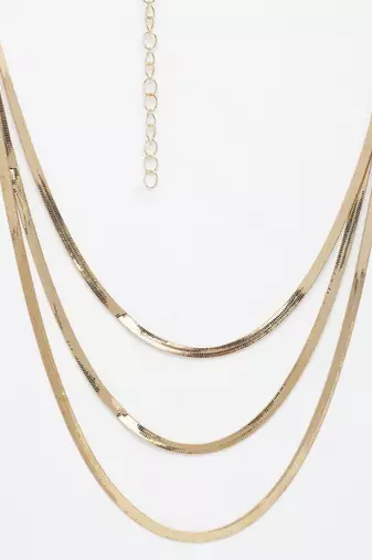 Nvr women's gold-plated minimal layered chain