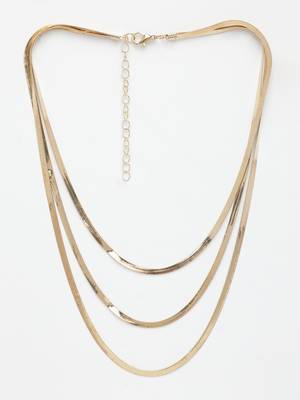 Nvr women's gold-plated minimal layered chain 3
