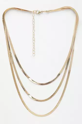 Nvr women's gold-plated minimal layered chain