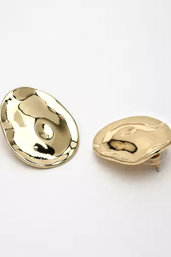  women's gold-plated oval shape studs earring