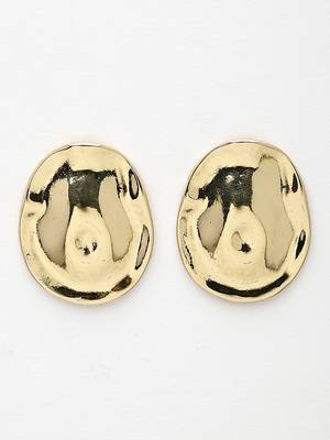  women's gold-plated oval shape studs earring 4
