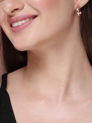  women's set of 6 rhodium-plated contemporary half hoop earrings 2