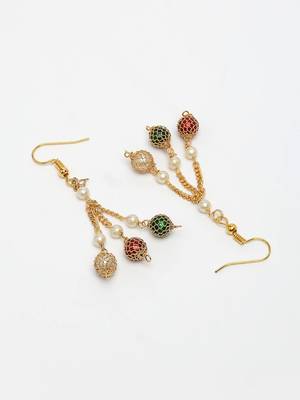 women's multi color gold-plated artificial beads jewellery set 4