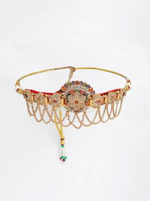  women's gold-plated cubic zirconia stone studded rajputi choker necklace 4