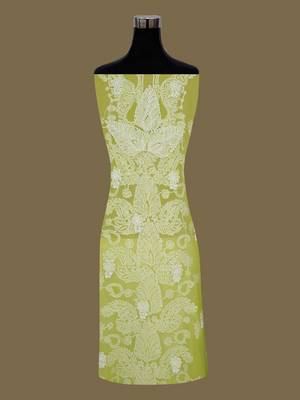 hand embroidered mehandi green georgette lucknowi chikankari unstitched suit piece  4