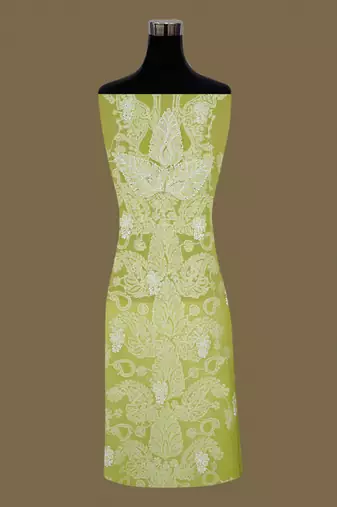 hand embroidered mehandi green georgette lucknowi chikankari unstitched suit piece 