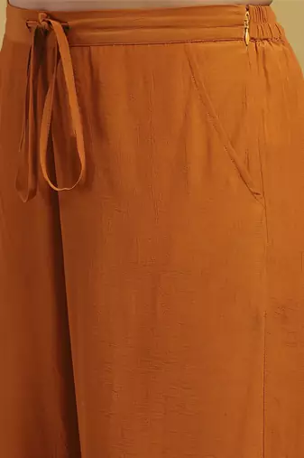 Beige aboriginal kurta with palazzo and dupatta